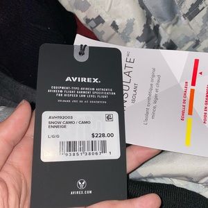 AVIREX Men's Snow Camo MA-1 Reversible Bomber Jacket Large Gift Army Force 3M